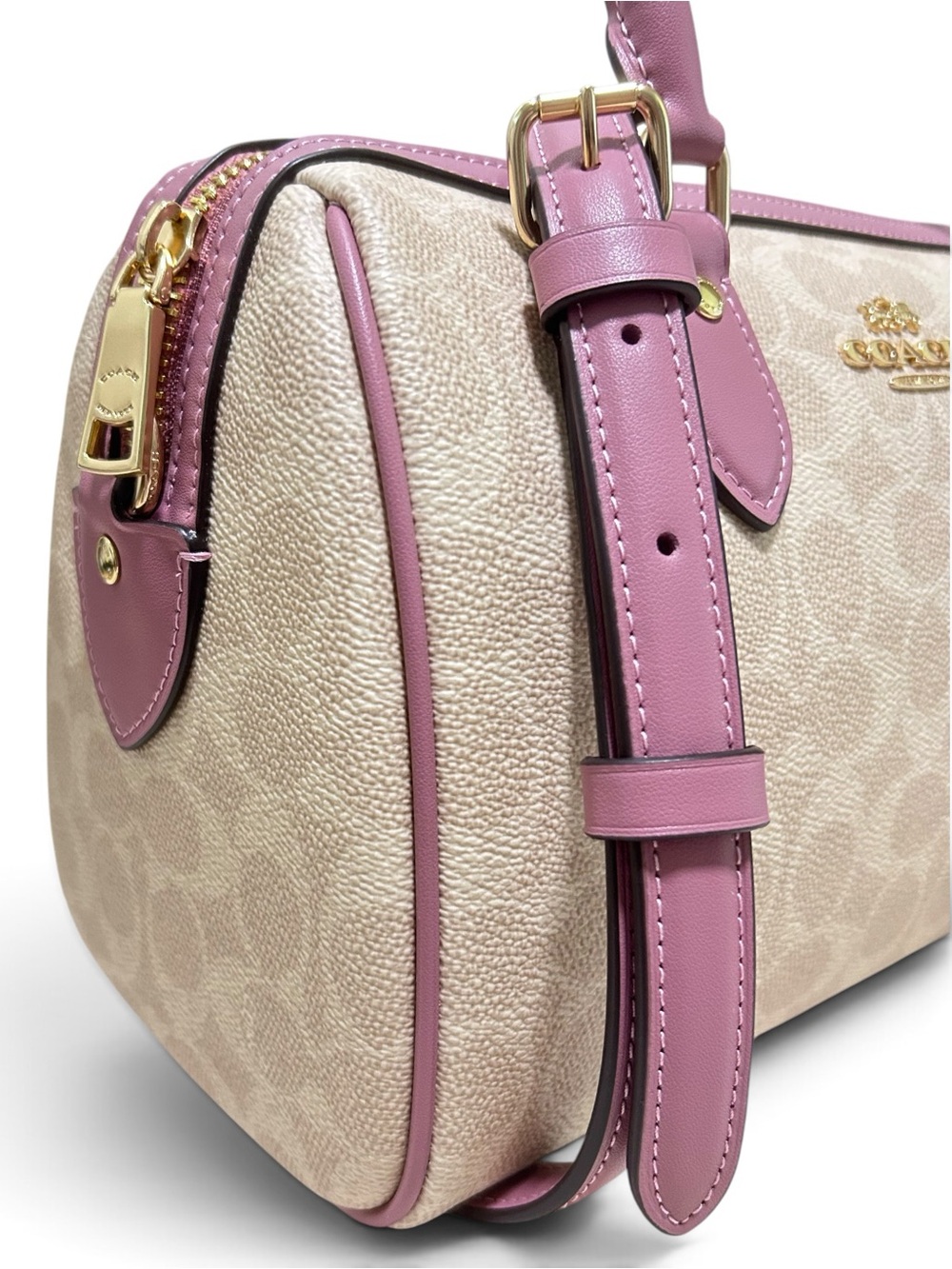 COACH Rowan Heart Charm Signature C Coated Canvas and Smooth Leather Crossbody - Picture 5 of 13